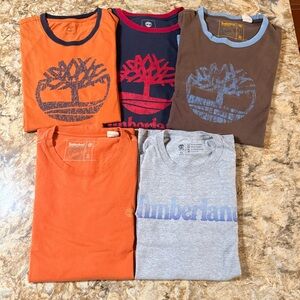 5 - Vintage Timberland XL Men's T-Shirts - 4 Short Sleave + 1 Long Sleeve